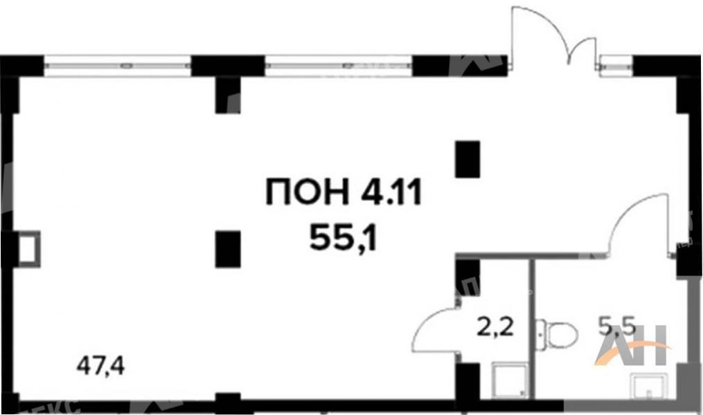 Продажа помещения свободного назначения в Подрезково в жилом доме на Ленинградском шоссе ,55.3 м2,фото-1