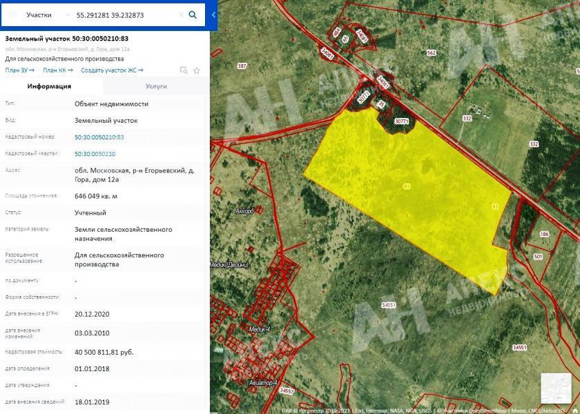 Кадастровая карта публичная московской области егорьевского района