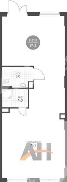 Продажа помещения свободного назначения в Москве в жилом доме на ул Автозаводская,м.ЗИЛ (МЦК),84.2 м2,фото-1